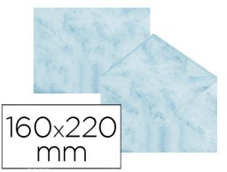25 sobres 160x220mm. 90g/m² pergamino marmoleado azul